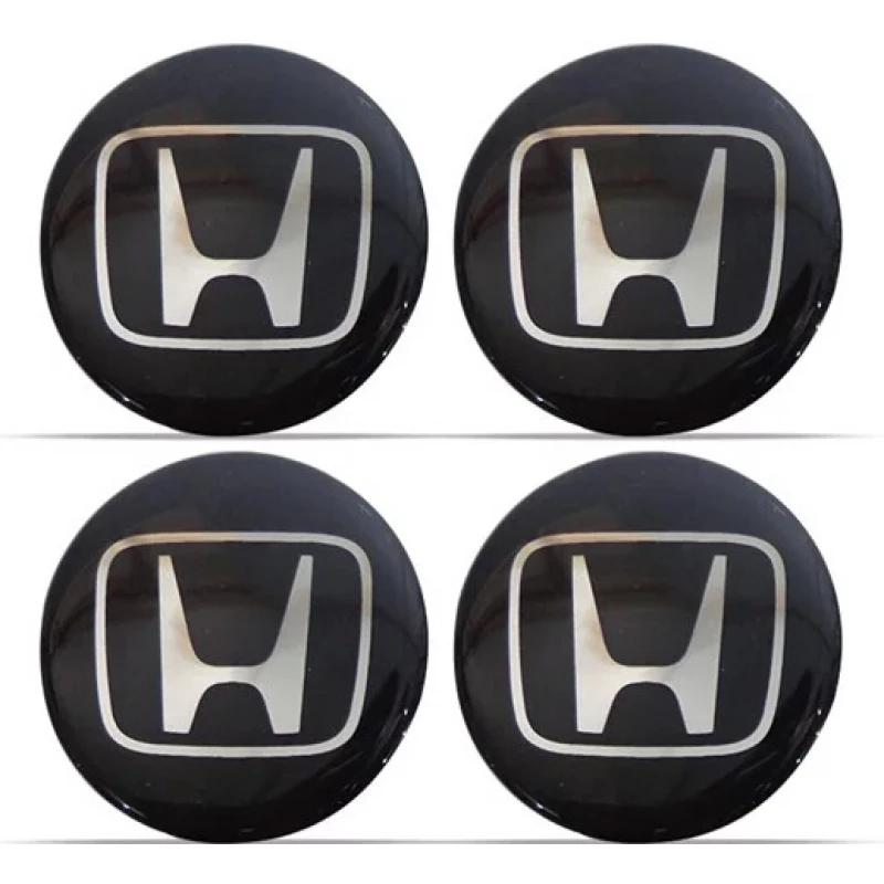 Emblema Calota Honda 48mm Preto Resinado Importados