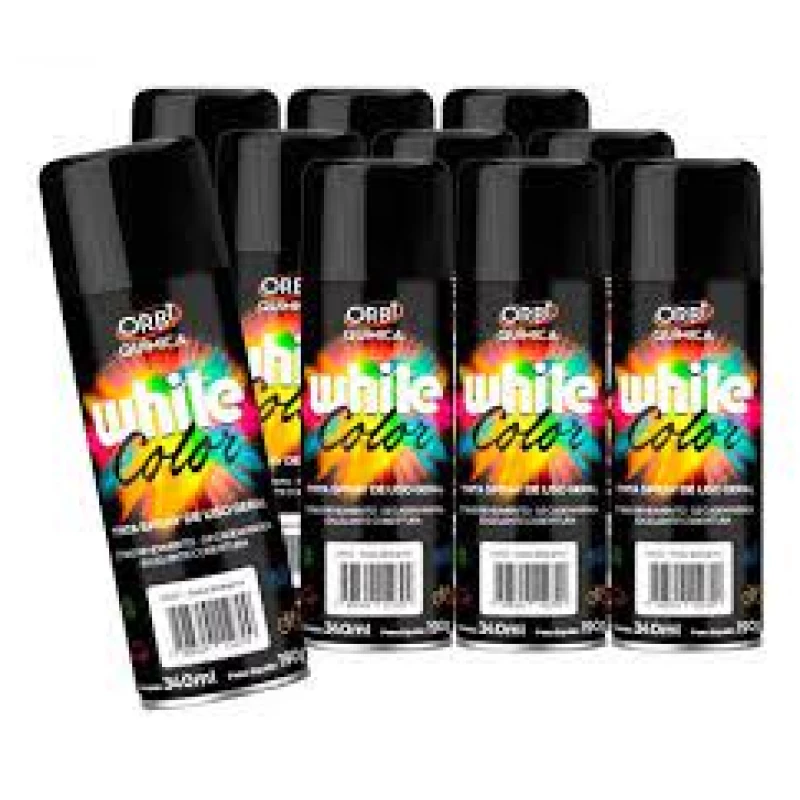 Tinta Spray Preto Brilhante - 340ml Orbi Quimica